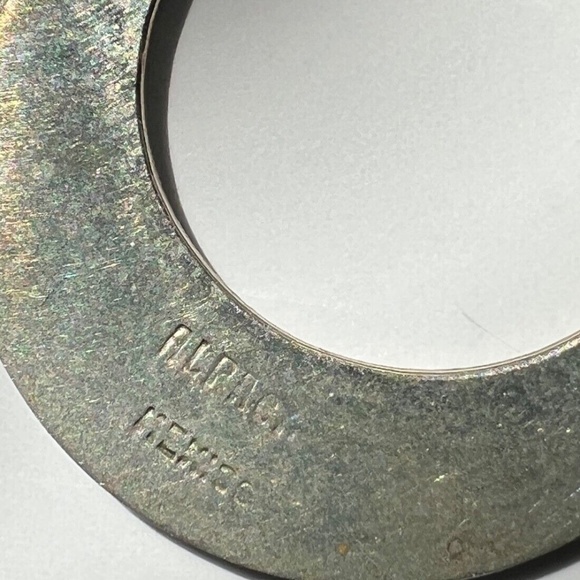 Alpaca Hoop Earrings Silver Tone Mexico Boho Pierced Hooks 1 3/4" Drop - Picture 5 of 5